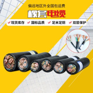 阳谷电缆 橡胶电缆YC2*1/1.5/2.5/4平方双芯软丝防水国标橡套电缆