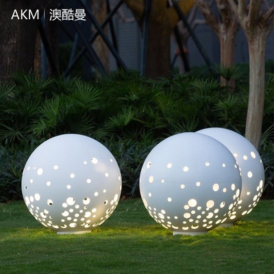 户外球形灯铁艺镂空雕塑灯园林大型LED圆球灯防水景观造型灯