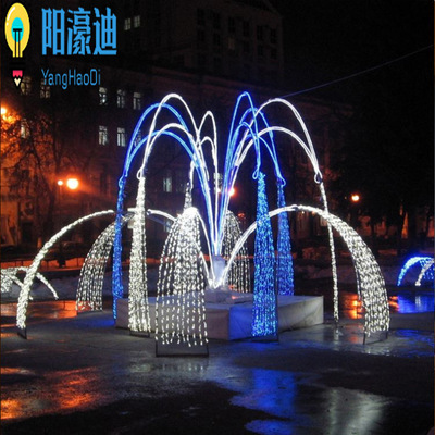 2021年梦幻灯光节 LED帆船 水母雨伞灯 公园LED动物 喷泉造型灯
