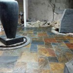 厂家直供天然锈色板岩文化石 防滑防潮庭院地砖 室内外铺地青石板