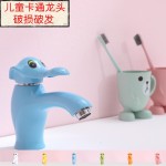 幼儿园卡通彩色水龙头儿童洗手盆大象陶瓷冷热水嘴面盆单冷龙头